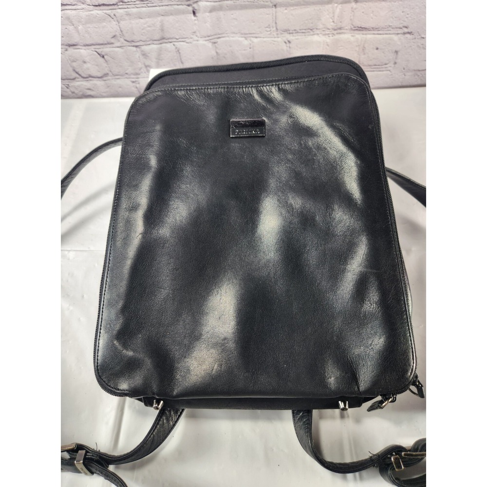 Stunning Perlina New York Black Super Soft Leather Backpack Women Carryall Purse